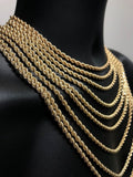 10K Gold Rope Chain 4mm for men | Chaine en or pour homme 4mm en or 10 kt - Torsade semi-solide-Gold Custom