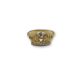 10K Or Jaune Bague Couronne Femme WGR-116 - orquebec