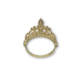 10K Or Jaune Bague Couronne Femme WGR-178 - orquebec