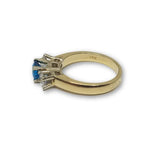 10K Or Jaune Bague Pierre Bleu Femme WGR-151 - orquebec