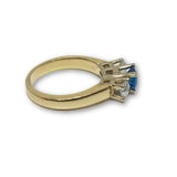 10K Or Jaune Bague Pierre Bleu Femme WGR-151 - orquebec