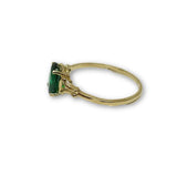 10K Or Jaune Bague Pierre Vert Femme WGR-117 - orquebec