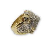 10K Or Jaune Bague Pyramide Homme MGR-223 - orquebec