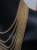 10K Rope Chain for Him 3mm in Yellow Gold | Chaine en or jaune 10 kt 3mm pour homme-Gold Custom