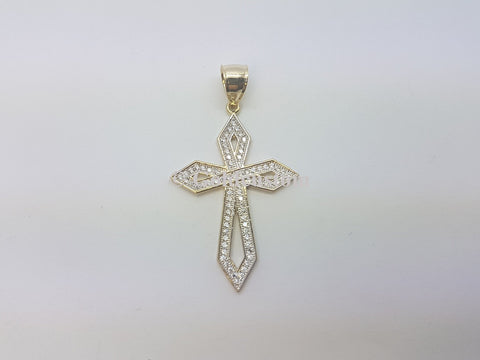 10K Solid Gold Infinity Cross Pendant - orquebec