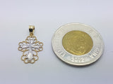 10K Solid Gold Quade White Cross Charm Pendant - orquebec