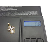 10K Solid Gold Quade White Cross Charm Pendant - orquebec