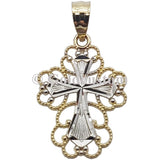 10K Solid Gold Quade White Cross Charm Pendant - orquebec