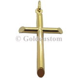 10K Solid High Polish Craston Cross Gold Pendant - orquebec