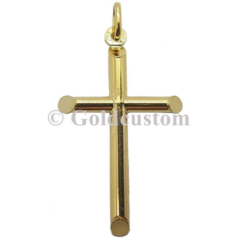 10K Solid High Polish Craston Cross Gold Pendant - orquebec