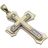 10K Solid Yellow Gold Okal Cross Pendant - orquebec