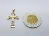 10K Solid Yellow Gold Okal Cross Pendant - orquebec