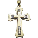 10K Solid Yellow Gold Okal Cross Pendant - orquebec