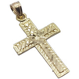 10K Solid Yellow High Polish Gold Melden Cross Pendant - orquebec