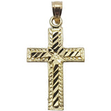 10K Solid Yellow High Polish Gold Melden Cross Pendant - orquebec