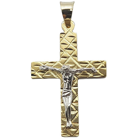 10K Yellow Criss Cross High Polish Gold Pendant - orquebec