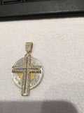 10k Yellow Gold Cross Bologna Pendant 3.37 gram Graceful Men Pendant - orquebec