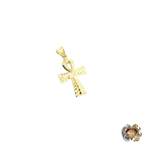 Cross of life coupe diamond cut en or jaune 10 karat - orquebec