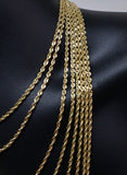 Rope Chain 2.8mm Laser Cut 10k Yellow Italian Gold | Torsade 2.8MM couper au laser en or jaune 10kt LC2028-Gold Custom