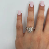 Bague coeur 0.50ct de diamants en or blanc 10K N8