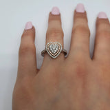 Bague coeur 0.50ct de diamants en or blanc 10K N8