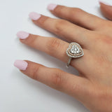 Bague coeur 0.50ct de diamants en or blanc 10K N8