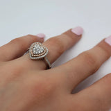 Bague coeur 0.50ct de diamants en or blanc 10K N8