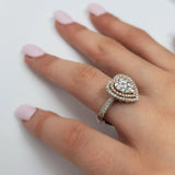 Bague coeur 0.50ct de diamants en or blanc 10K N8