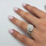 Bague Halo Paver 1.00ct Diamants