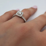 Bague halo lianna 0.90ct de diamants en or blanc 14k