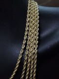 Rope Chain with Italian Diamond Cut 4MM Yellow Solid Gold | Chaine pour homme en or jaune 10kt coupe diamant 4MM Solid-Gold Custom