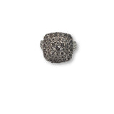 Bague Halo Queen 2.00ct de diamants en or blanc 10k