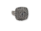 Bague Halo Queen 2.00ct de diamants en or blanc 10k