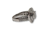 Bague Halo Queen 2.00ct de diamants en or blanc 10k