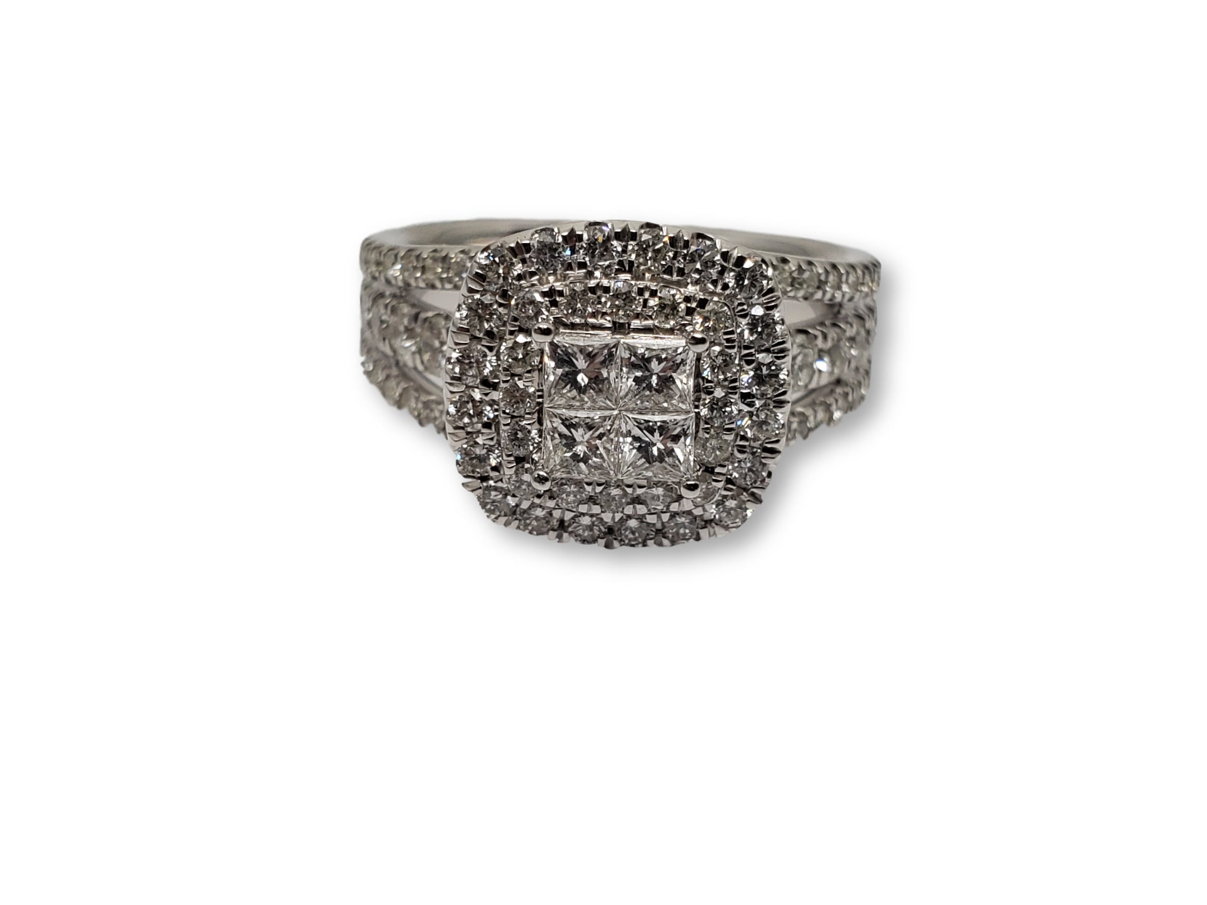 Bague Luckyy 1.50ct de diamants en or blanc 10k