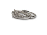 Bague Lisa  halo 1.50ct diamants en or blanc 14k