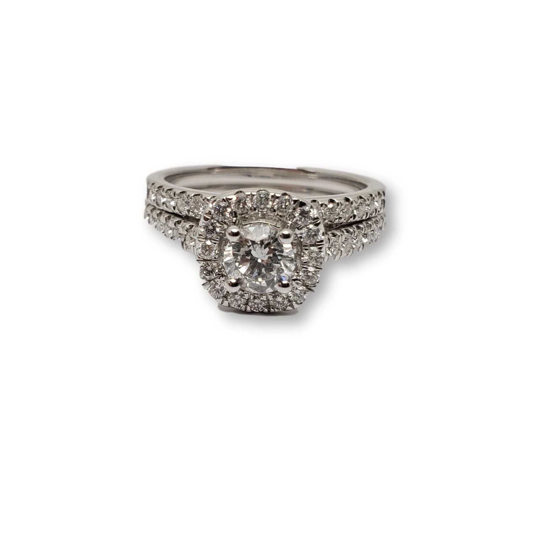 Bague lanna Halo 1.00ct diamants en or blanc 14k