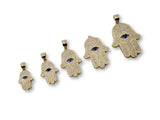 Copy of Hamsa en en or jaune  oeuil bleu 10K