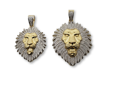 Lion en or jaune ou 2 tons en or 10k