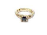 Bague Halo bleu en or 10k model 2020