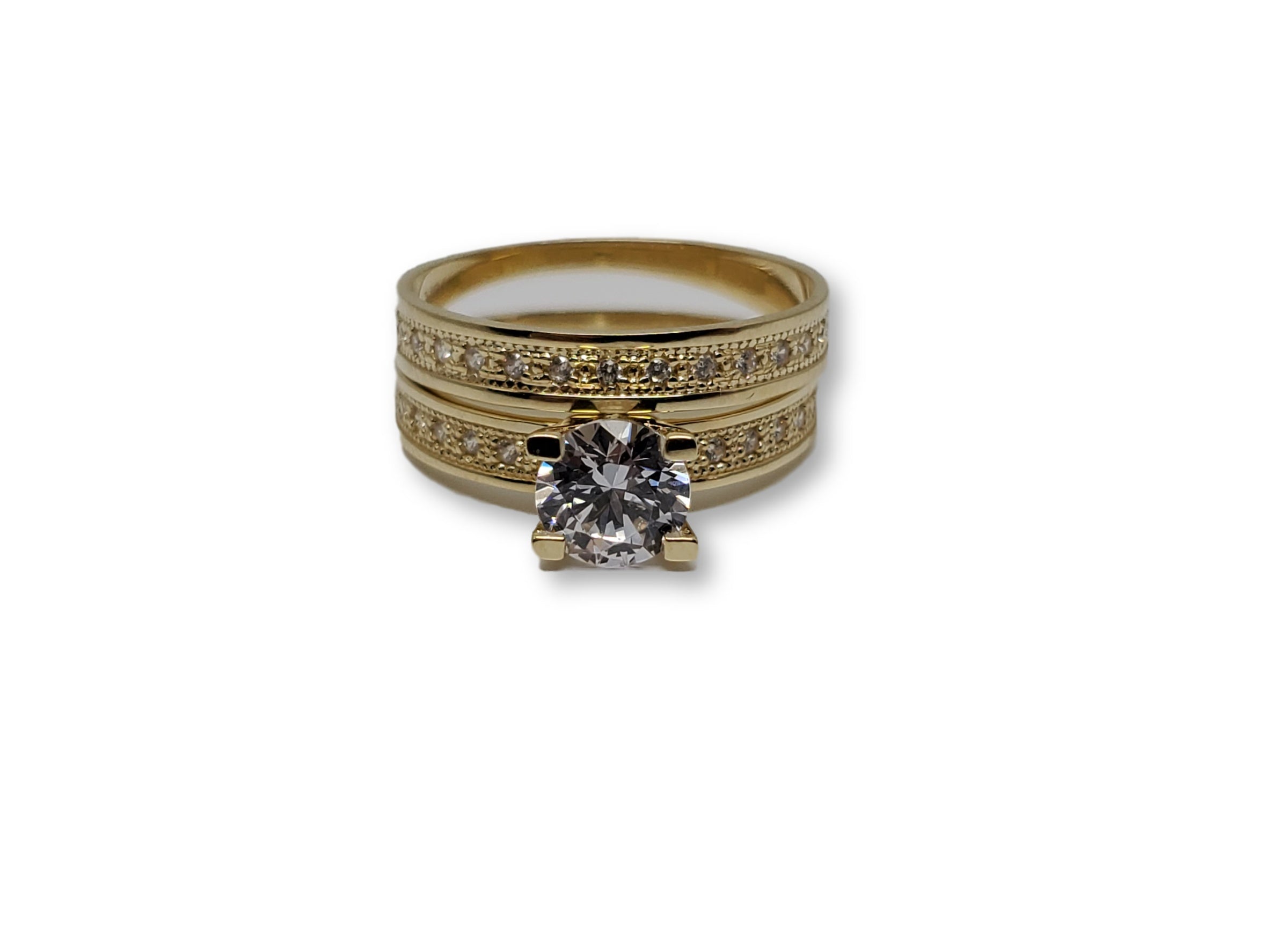 Bague solitaire double en or 10k model 2020