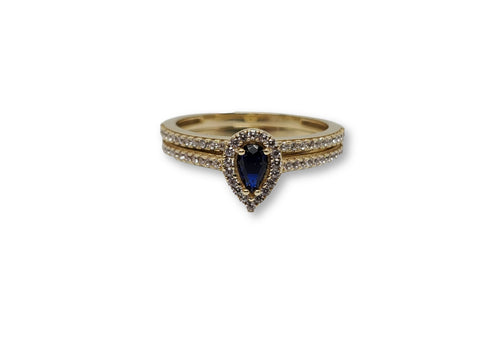 Bague Poire bleu en or 10k model 2020