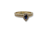 Bague Poire bleu en or 10k model 2020
