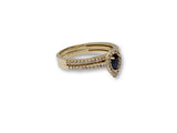 Bague Poire bleu en or 10k model 2020