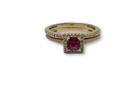 Bague Halo Rouge 10k model 2020