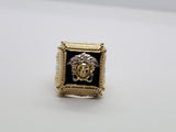 Bague Versace onxy noir en or 10k model 2020