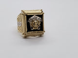 Bague Versace onxy noir en or 10k model 2020