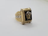 Bague Versace onxy noir en or 10k model 2020