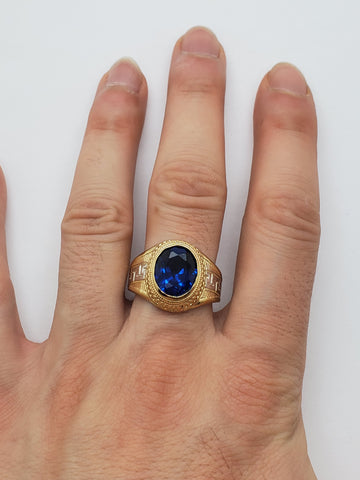 Bague versace pierre  bleu  en or 10k model 2020