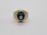 Bague versace pierre  cian   en or 10k model 2020